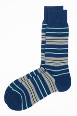 Ayame Multi Stripe Men's Socks - Navy