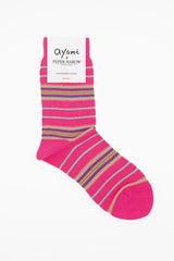 Ayame Multi Stripe Women's Socks - Pink