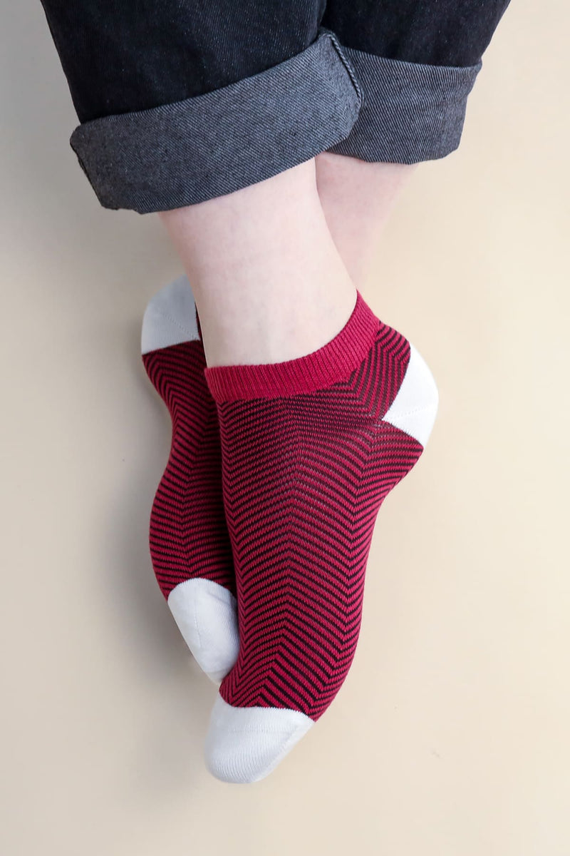 Lux Taylor Men's Trainer Socks - Burgundy