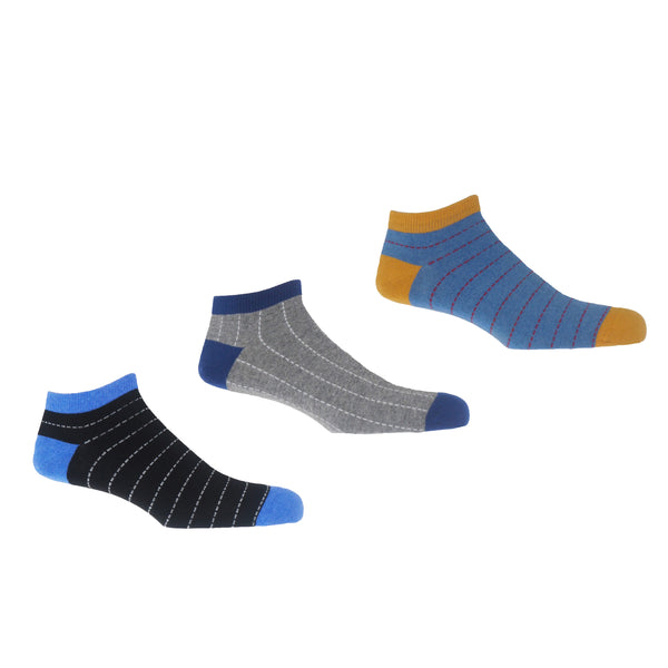 Dash Men's Trainer Socks Bundle - Black, Grey & Blue