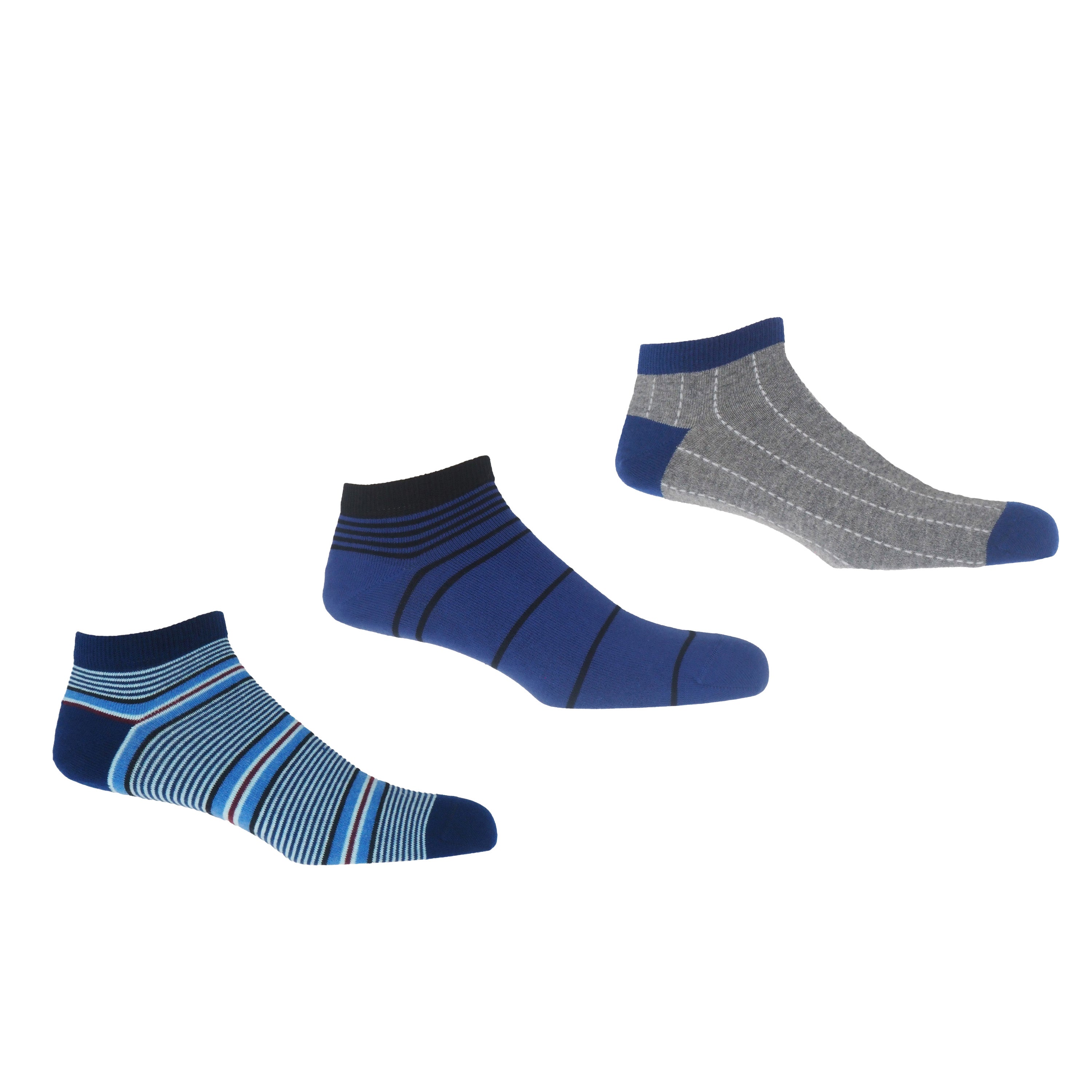 Men's Trainer Socks Bundle Multistripe, Retro & Dash Peper Harow