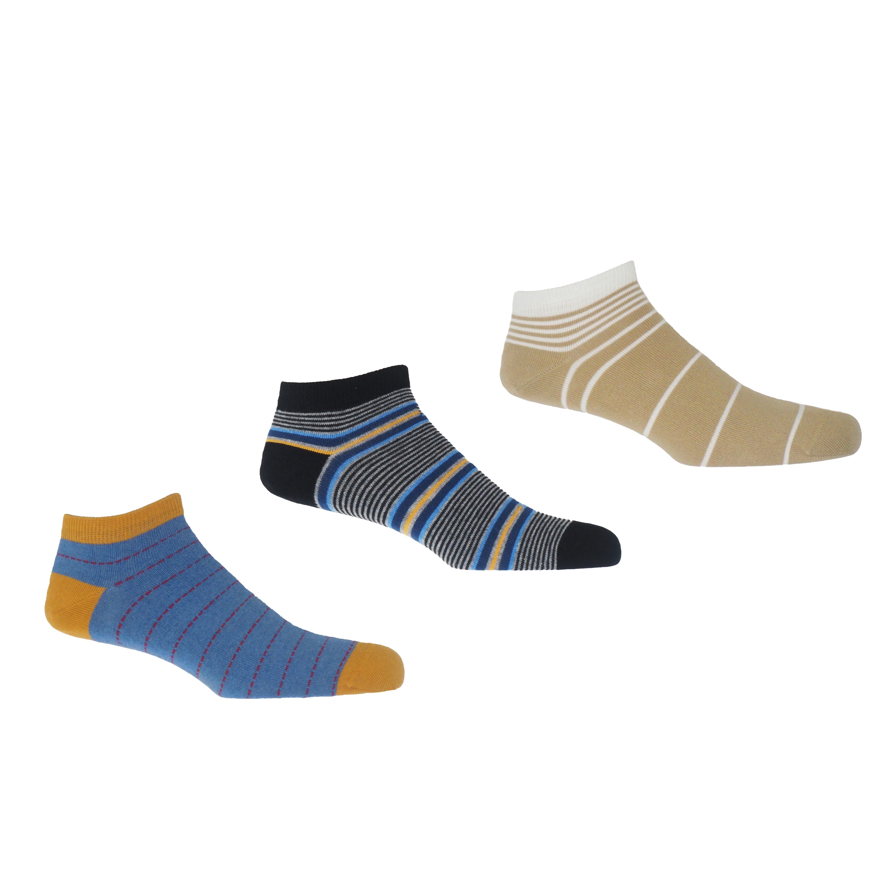 Men's Trainer Socks Bundle Dash, Multistripe & Retro Peper Harow