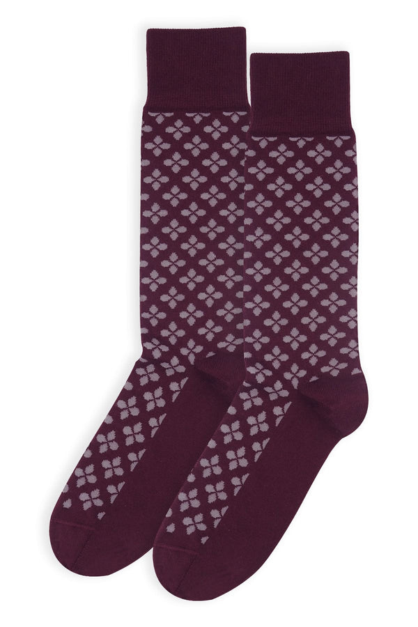 Clover Men's Socks - Maroon