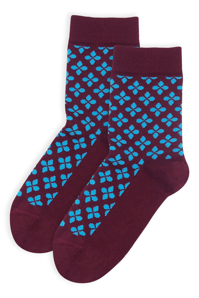 Clover Women's Socks - Maroon