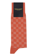 Battenberg Men's Socks - Salmon