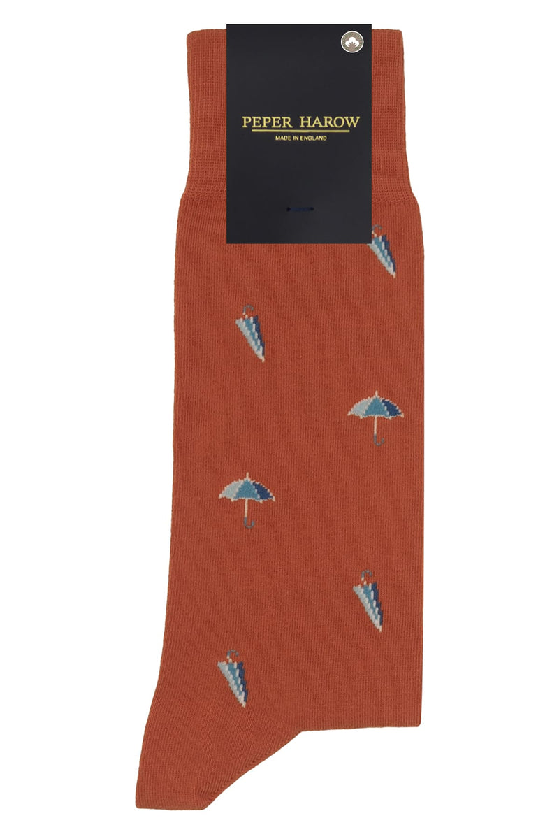 Umbrella Men's Socks - Orange
