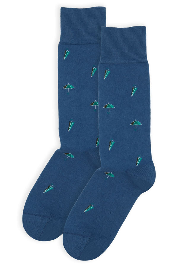 Umbrella Men's Socks - Blue