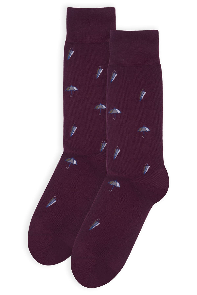 Umbrella Men's Socks - Maroon