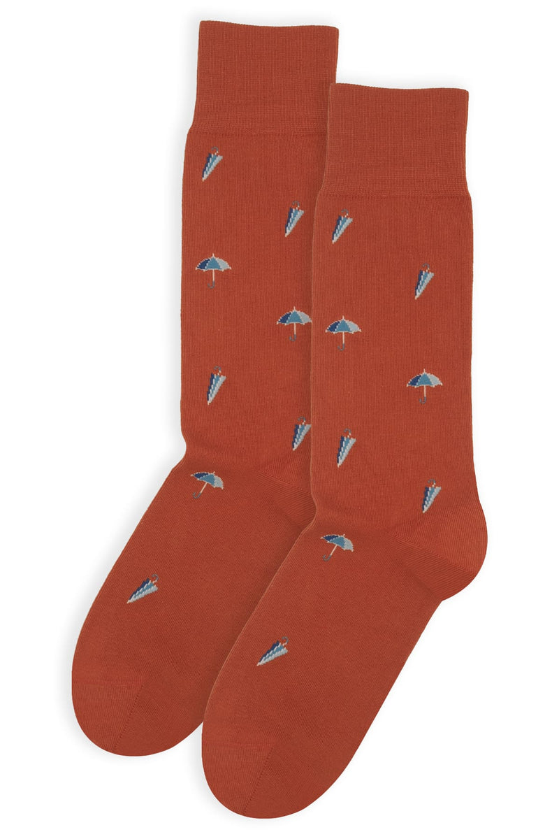Umbrella Men's Socks - Orange