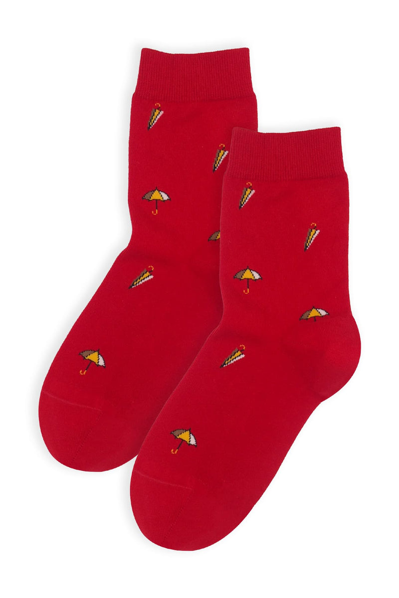 Umbrella Women's Socks - Red