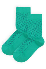 Puzzle Women's Socks - Teal