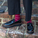 Thin Stripe Women's Socks - Burgundy