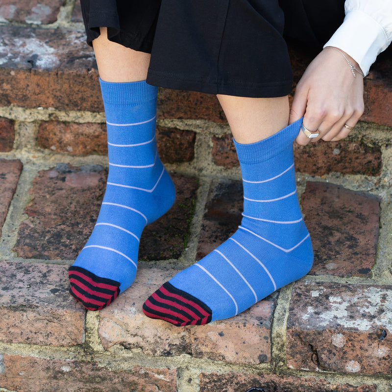 Thin Stripe Women's Socks - Blue