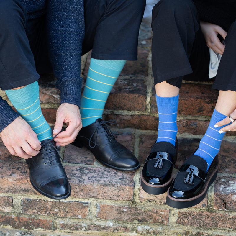 Thin Stripe Women's Socks - Blue