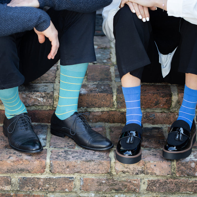 Thin Stripe Women's Socks - Blue
