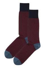 Lux Taylor Men's Socks - Navy Red