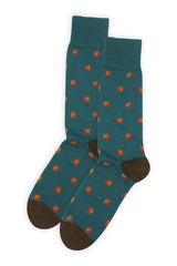 Maple Leaves Men's Socks - Teal