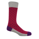 Pin Polka Men's Socks - Crimson