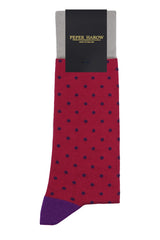 Pin Polka Men's Socks - Crimson