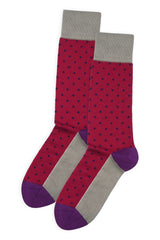 Pin Polka Men's Socks - Crimson