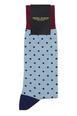 Pin Polka Men's Socks - Sky Blue