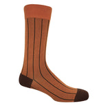 Pin Stripe Men's Socks - Burnt Orange