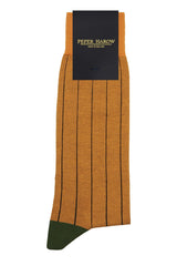 Pin Stripe Men's Socks - Mustard