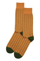 Pin Stripe Men's Socks - Mustard