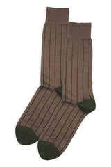 Pin Stripe Men's Socks - Oak