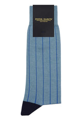 Pin Stripe Men's Socks - Sky Blue