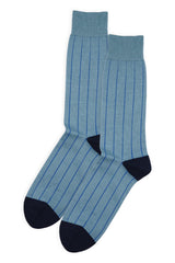 Pin Stripe Men's Socks - Sky Blue