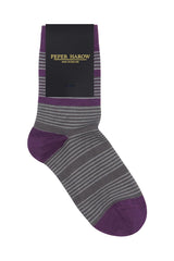 Twin Stripe Women's Socks - Purple