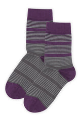 Twin Stripe Women's Socks - Purple