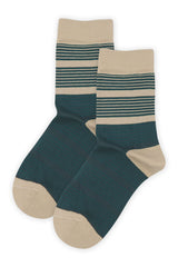 Twin Stripe Women's Socks - Teal