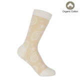 Peper Harow Beige Paisley ladies luxury Organic cotton socks