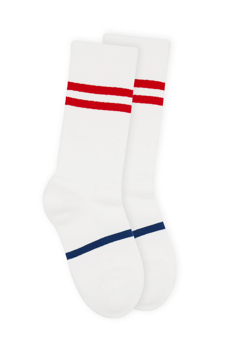 Retro Unisex Sport Socks - White