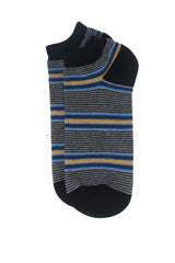 Peper Harow black Multistripe men's luxury trainer socks topshot