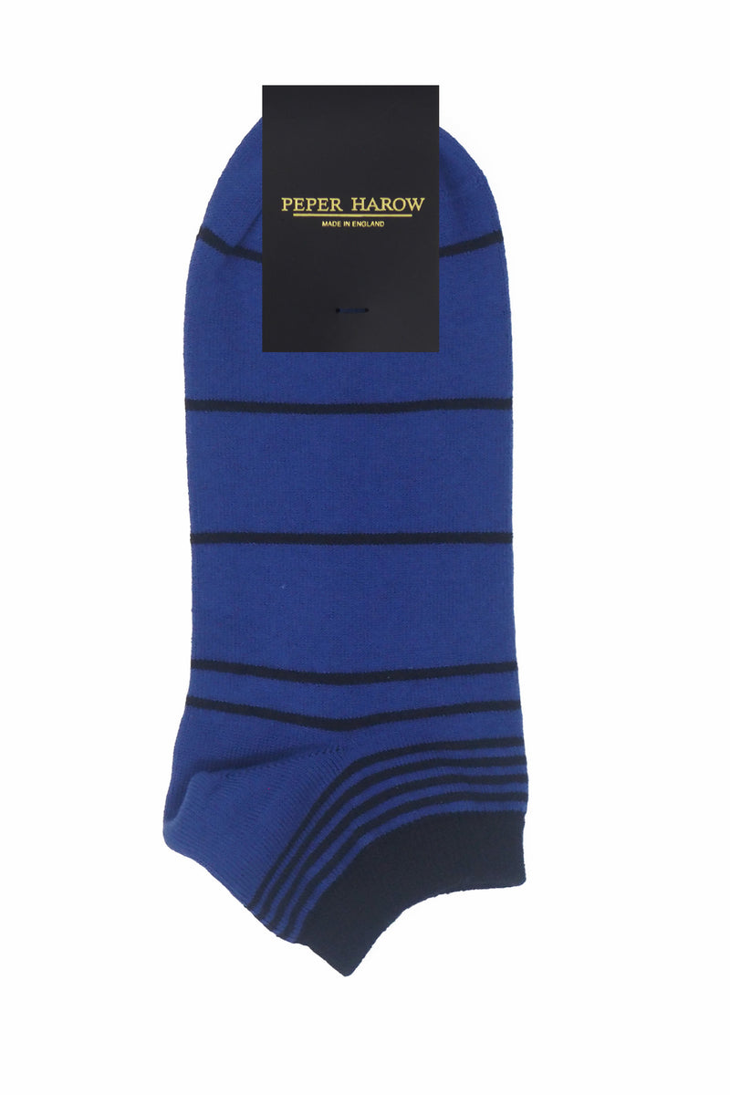 Peper Harow black Retro Stripe men's luxury trainer socks rider