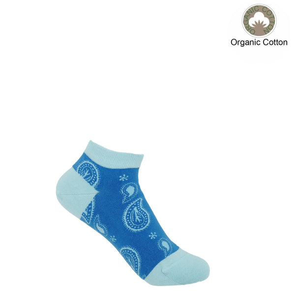 Paisley Women's Trainer Socks - Blue