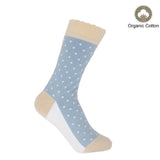 Blue Pin Polka ladies luxury Organic cotton socks
