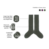 Men's Wool Boot Socks - Charcoal