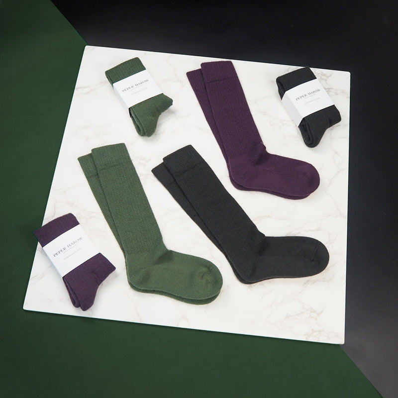 Men's Wool Boot Socks - Charcoal