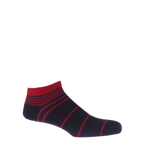 Peper Harow burgundy Retro Stripe men's luxury trainer socks