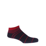 Retro Stripe Men's Trainer Socks Bundle - Burgundy, Blue & Cream