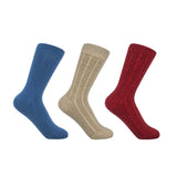 Cashmere Women's Socks Bundle - Blue, Beige & Red