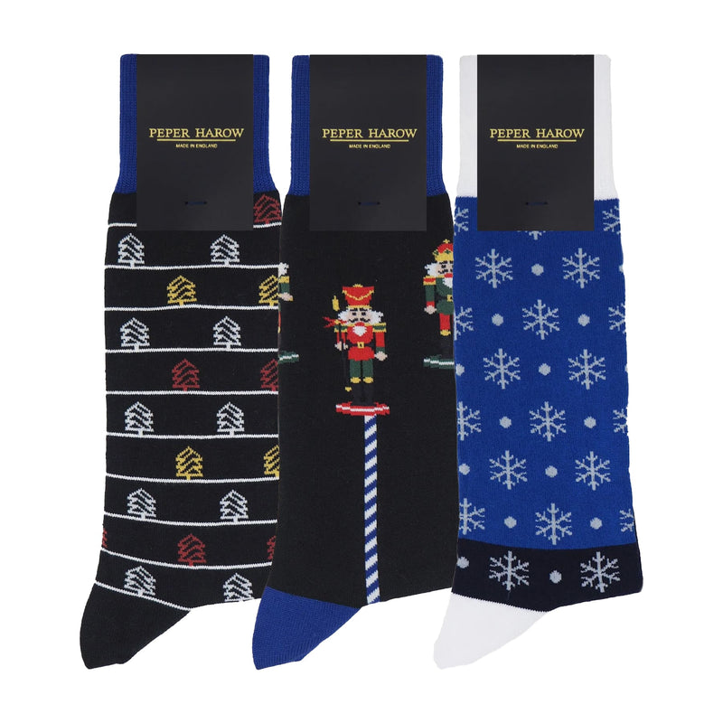 Christmas Men's Socks Bundle - Blue