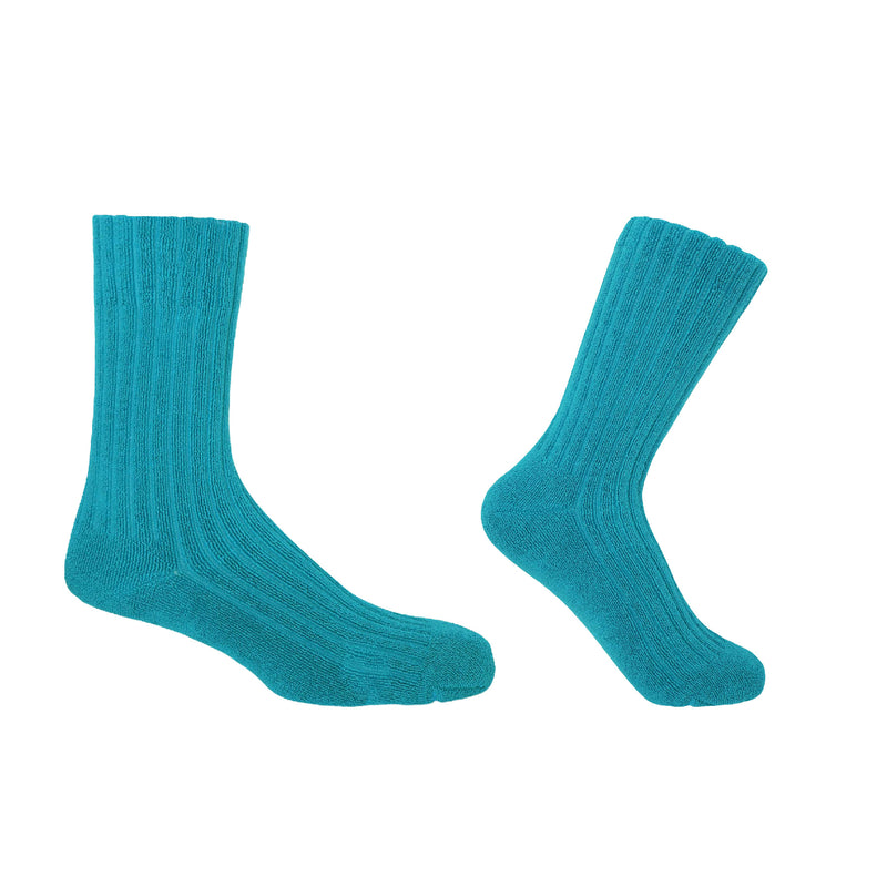Ribbed Bed Socks Couples Bundle - Aqua
