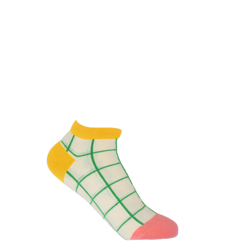 Peper Harow cream Grid women's luxury trainer socks