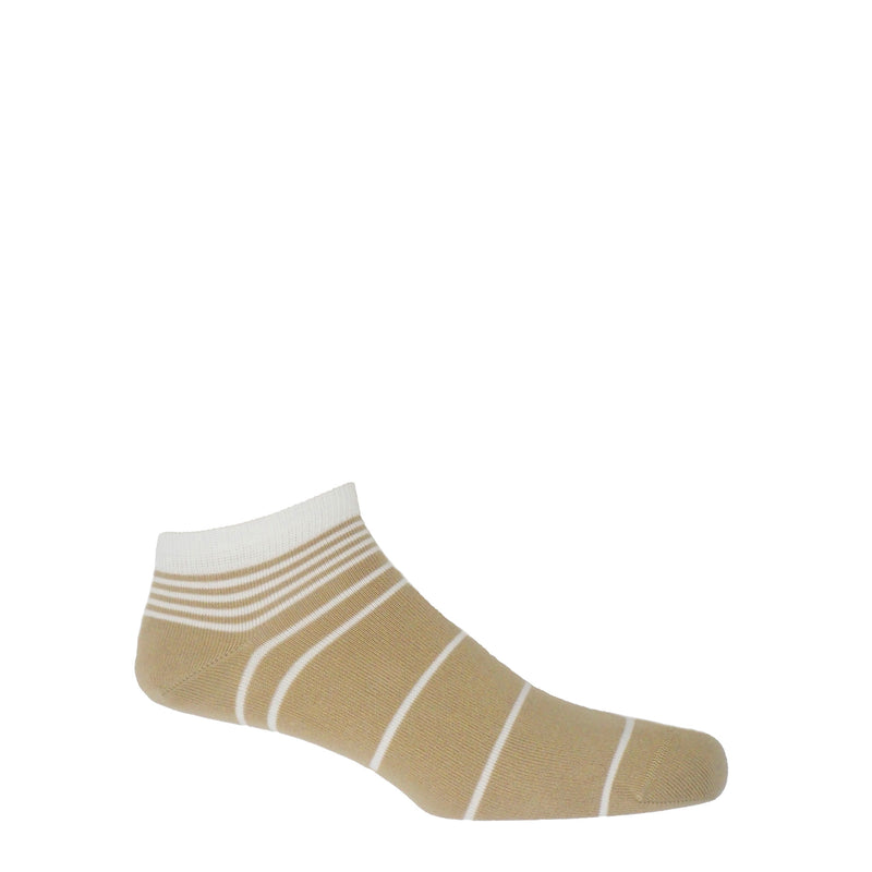 Retro Stripe Men's Trainer Socks Bundle - Black, Blue & Cream