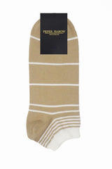 Retro Stripe Women's Trainer Socks - Beige